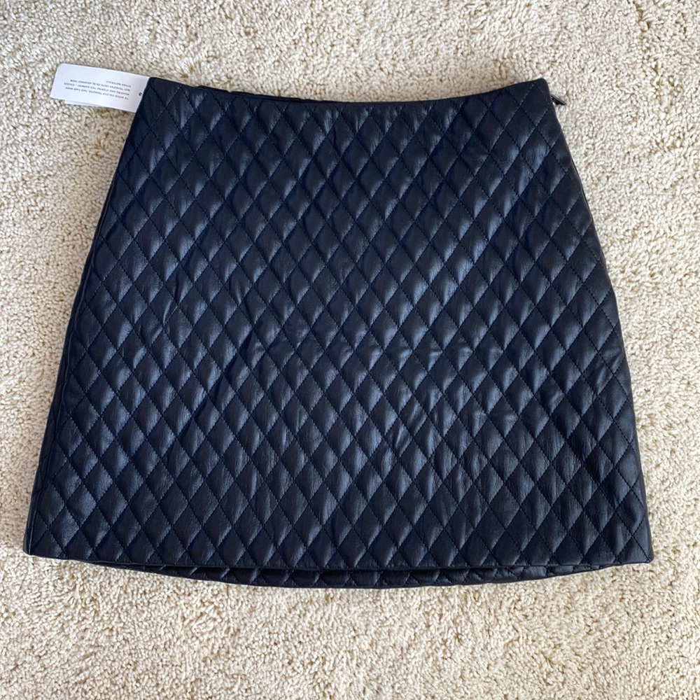 Aritzia Leather patterned mini skirt NWT